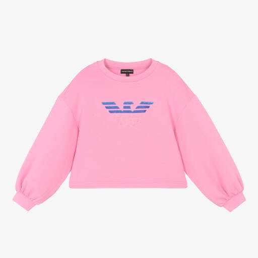 Emporio Armani-Teen Girls Pink Logo Sweatshirt | Childrensalon Outlet