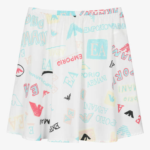 Emporio Armani-Teen Girls White Cotton Skirt | Childrensalon Outlet