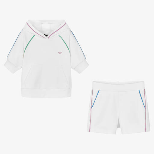 Emporio Armani-Teen Girls White Shorts Set | Childrensalon Outlet