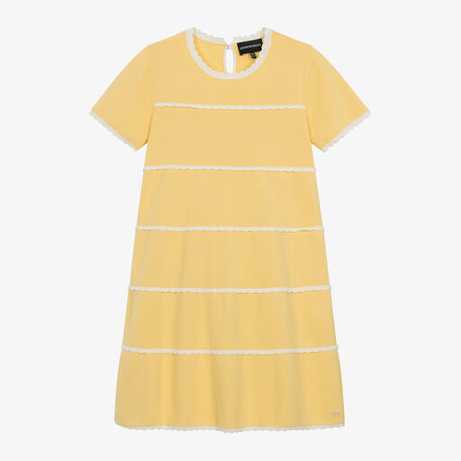 Emporio Armani-Teen Girls Yellow Cotton Knit Dress | Childrensalon Outlet