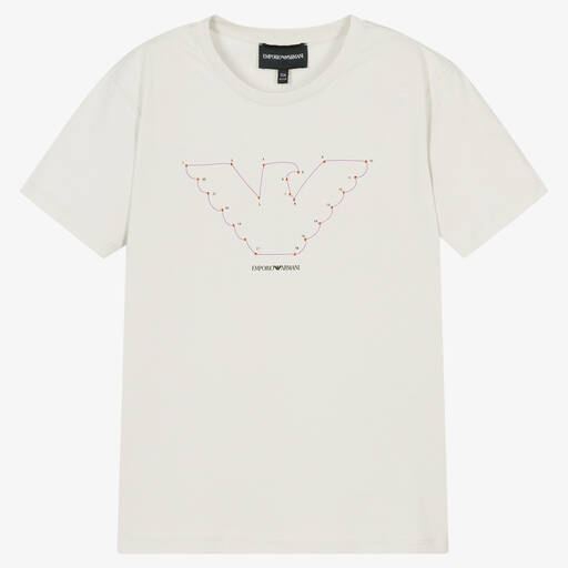 Emporio Armani-Graues Teen Baumwoll-T-Shirt | Childrensalon Outlet