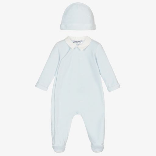 Emporio Armani-Velour Babygrow & Hat Gift Set | Childrensalon Outlet