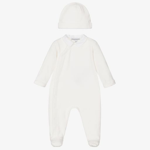 Emporio Armani-Подарочный комбинезон с шапочкой из велюра | Childrensalon Outlet