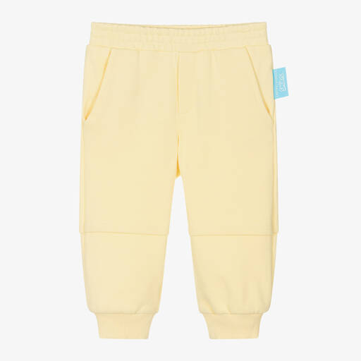 Emporio Armani-Yellow Organic Cotton Smurf Joggers | Childrensalon Outlet