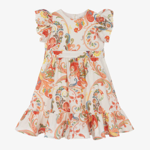 Etro-Girls Ivory Cotton Paisley Dress | Childrensalon Outlet