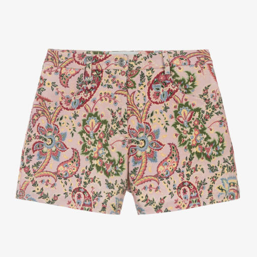 Etro-Girls Pink Paisley Twill Shorts | Childrensalon Outlet