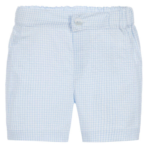 Everything Must Change-Baby Boys Blue & White Cotton Shorts | Childrensalon Outlet