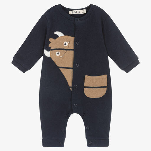 Everything Must Change-Baby Boys Bue Knitted Monster Romper | Childrensalon Outlet