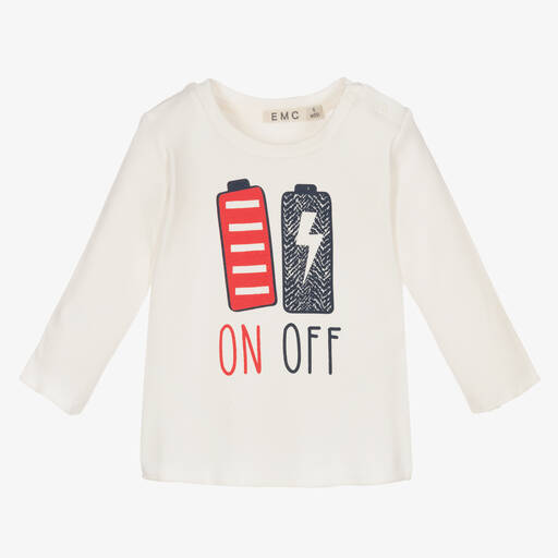 Everything Must Change-Baby Boys Ivory Cotton Top | Childrensalon Outlet