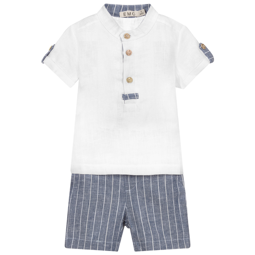 Everything Must Change-Baby Boys Linen Shorts Set | Childrensalon Outlet