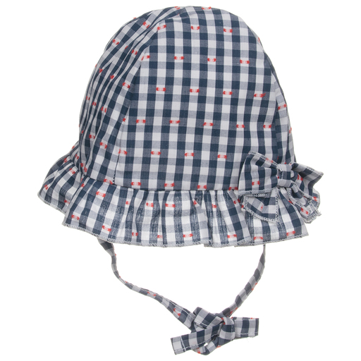 Everything Must Change-Baby Girls Blue Check Sun Hat | Childrensalon Outlet