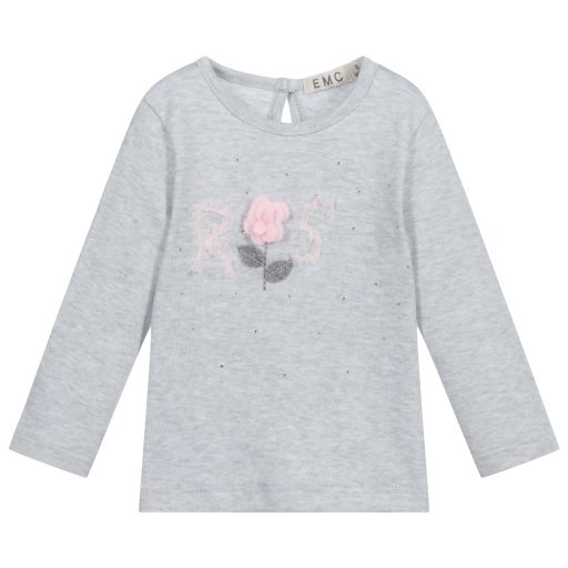 Everything Must Change-Baby Girls Grey Cotton Top | Childrensalon Outlet