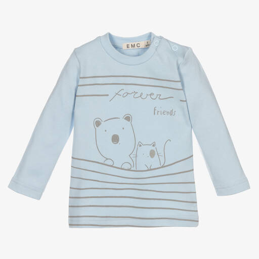 Everything Must Change-Blue Cotton Baby Top | Childrensalon Outlet