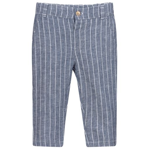 Everything Must Change-Blue Cotton & Linen Trousers | Childrensalon Outlet