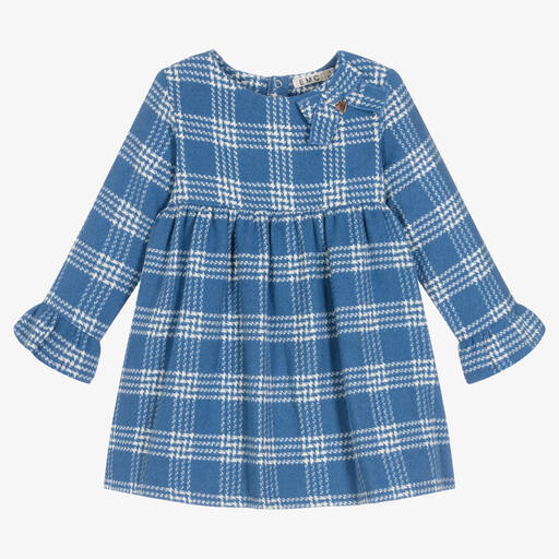 Everything Must Change-Blue & Ivory Checked Dress  | Childrensalon Outlet