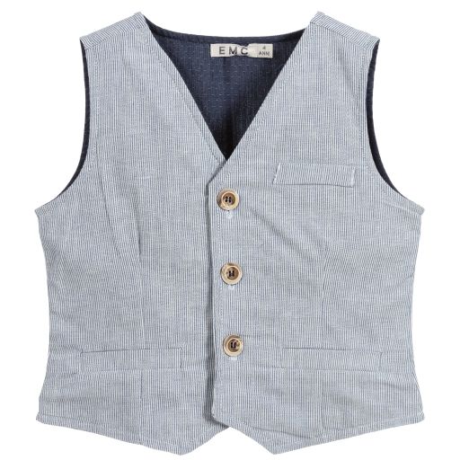 Everything Must Change-Blue Striped Waistcoat | Childrensalon Outlet