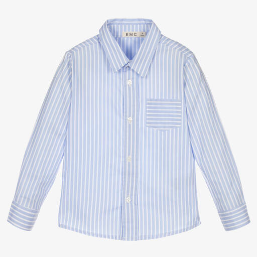 Everything Must Change-Blue & White Stripe Cotton Shirt | Childrensalon Outlet