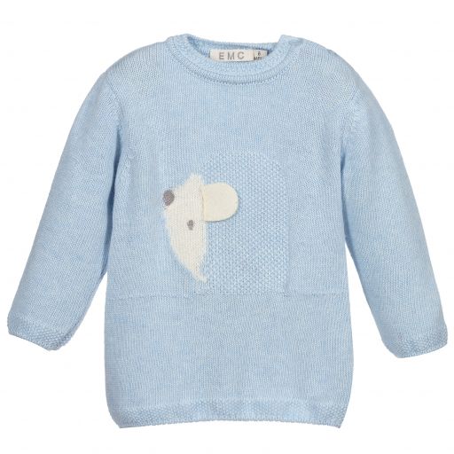 Everything Must Change-Blue Wool Baby Sweater | Childrensalon Outlet
