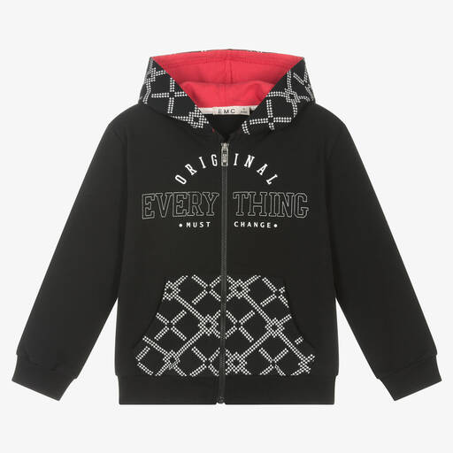 Everything Must Change-Boys Black Zip-Up Hoodie | Childrensalon Outlet