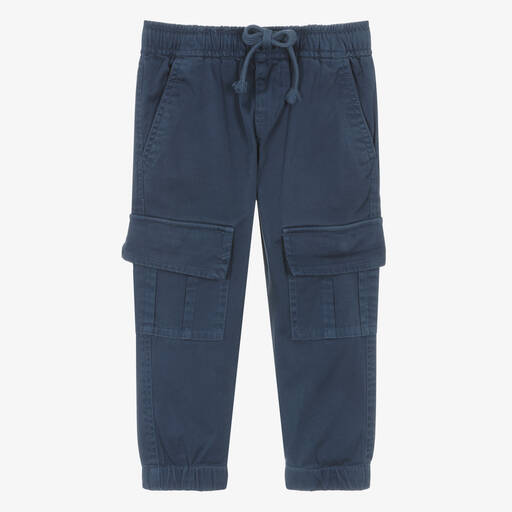 Everything Must Change-Boys Blue Cotton Cargo Trousers | Childrensalon Outlet