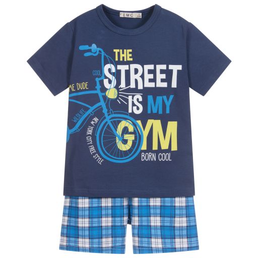 Everything Must Change-Синяя хлопковая пижама для мальчиков | Childrensalon Outlet