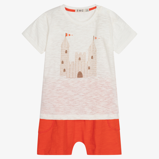 Everything Must Change-Boys Ivory & Orange Shorts Set | Childrensalon Outlet