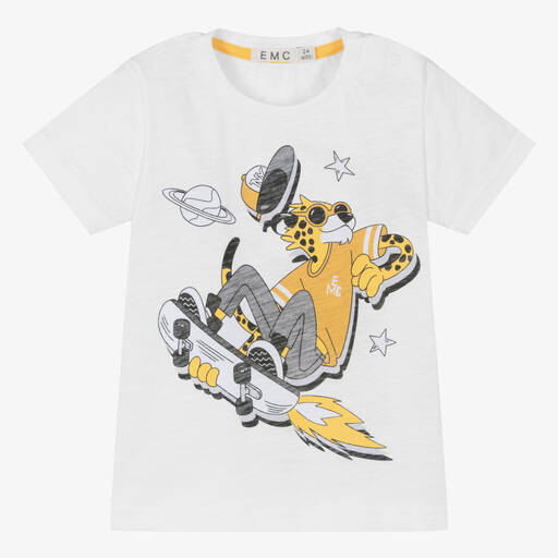 افريثينغ مست تشاينج-تيشيرت قطن لون أبيض للأولاد | Childrensalon Outlet