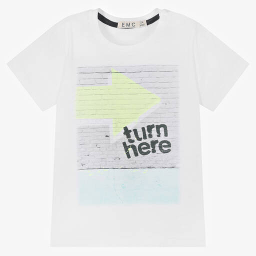 Everything Must Change-Boys White Marl Cotton T-Shirt | Childrensalon Outlet