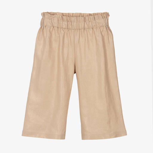 Everything Must Change-Girls Beige Linen & Lurex Trousers | Childrensalon Outlet