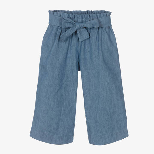 Everything Must Change-Girls Blue Cotton Chambray Trousers | Childrensalon Outlet