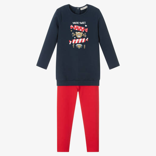 Everything Must Change-Синий топ и красные легинсы для девочек | Childrensalon Outlet