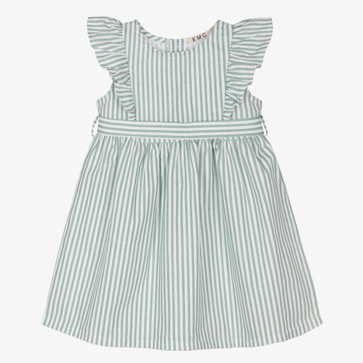 Everything Must Change-Gestreiftes Kleid in Grün und Weiß | Childrensalon Outlet