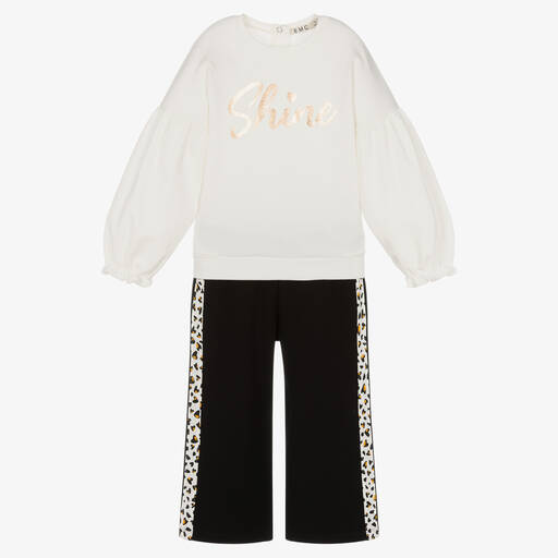 Everything Must Change-Girls Ivory & Black Trouser Set | Childrensalon Outlet