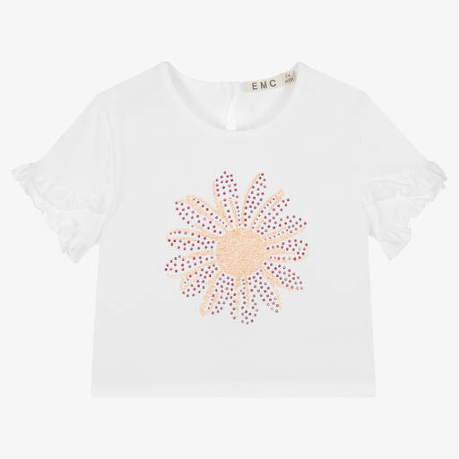 Everything Must Change-Girls Ivory Cotton Daisy Top | Childrensalon Outlet