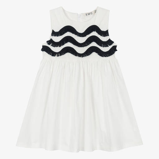 Everything Must Change-Girls Ivory Cotton Fringed Dress | Childrensalon Outlet