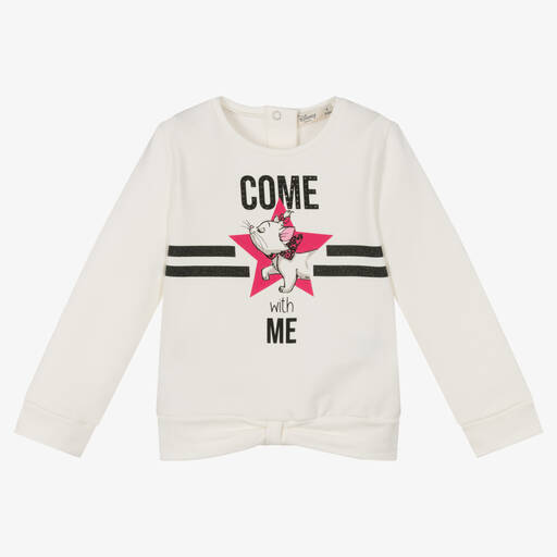 Everything Must Change-Girls Ivory Disney Sweatshirt  | Childrensalon Outlet