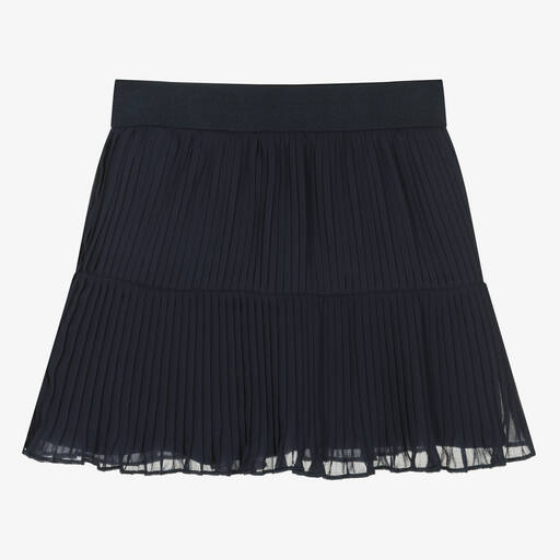 Everything Must Change-Girls Navy Blue Pleated Chiffon Skirt | Childrensalon Outlet