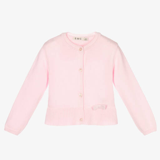 Everything Must Change-Girls Pink Cotton Knit Cardigan | Childrensalon Outlet