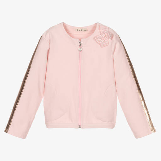 Everything Must Change-Girls Pink Cotton Zip-Up Top | Childrensalon Outlet