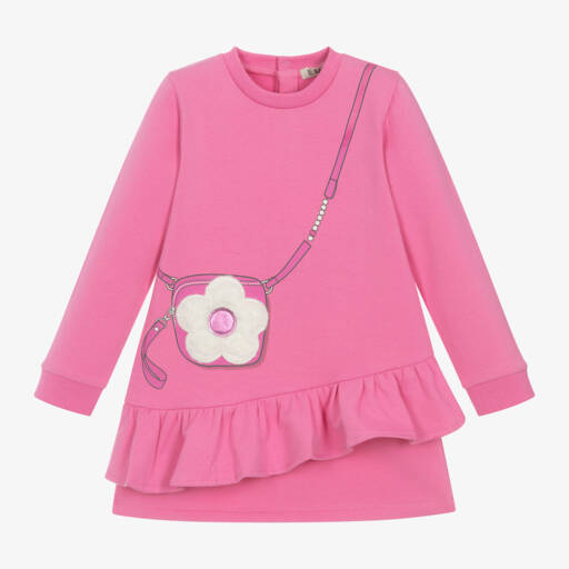 Everything Must Change-Girls Pink Jersey Dress with Bag Appliqué | Childrensalon Outlet
