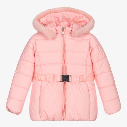 Everything Must Change-Girls Pink Puffer Coat  | Childrensalon Outlet