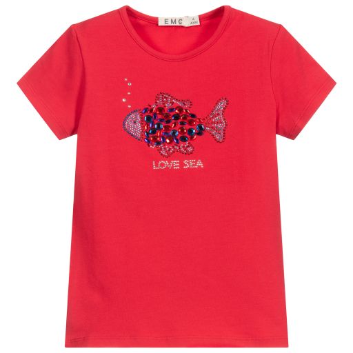 Everything Must Change-Girls Red Cotton T-Shirt | Childrensalon Outlet