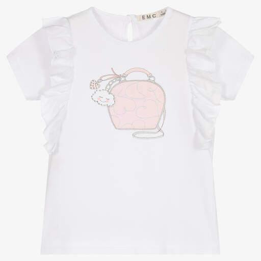 Everything Must Change-Girls White Bag Cotton T-Shirt | Childrensalon Outlet