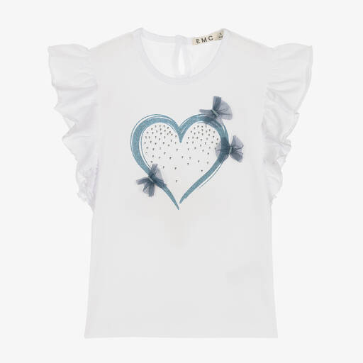 Everything Must Change-T-shirt blanc en coton à volants | Childrensalon Outlet