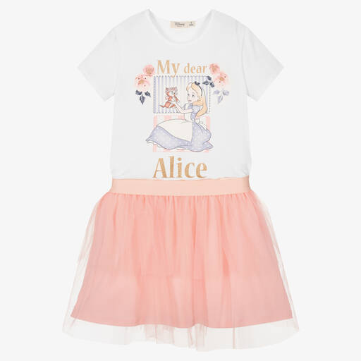 Everything Must Change-Disney Top & Rock Set in Weiß/Rosa | Childrensalon Outlet