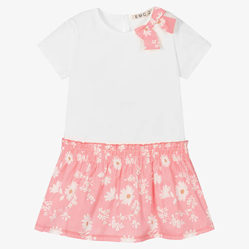 Everything Must Change-Robe blanche et rose à fleurs fille  | Childrensalon Outlet