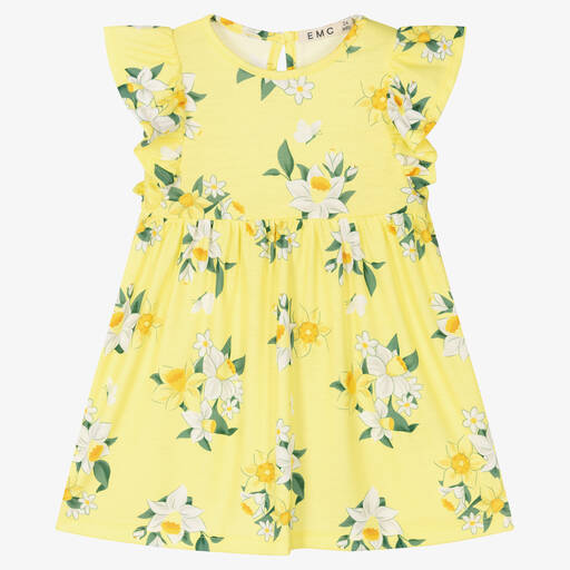 Everything Must Change-Желтое платье из джерси с нарциссами | Childrensalon Outlet