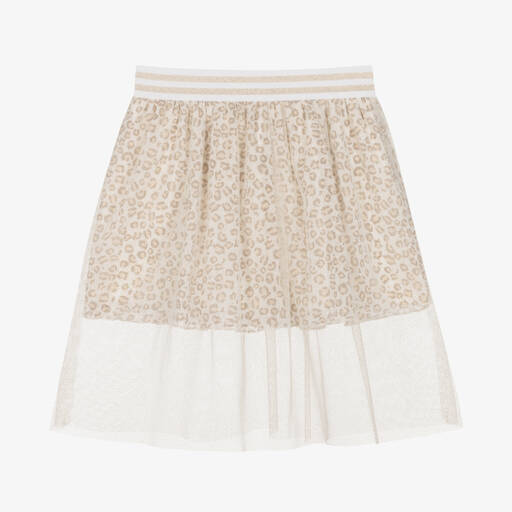 Everything Must Change-Gold Leopard Print Glitter Tulle Skirt | Childrensalon Outlet