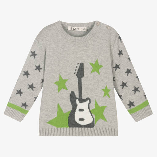 Everything Must Change-Grey Cotton Knit Baby Sweater | Childrensalon Outlet