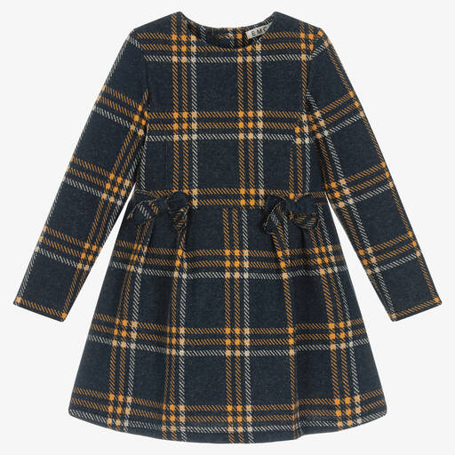 افريثينغ مست تشاينج-Grey & Orange Check Dress | Childrensalon Outlet